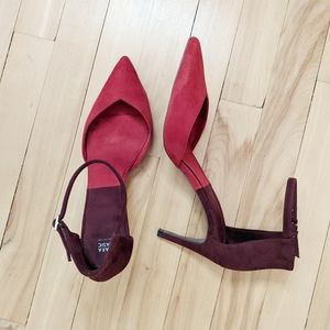Zara Collection faux suede high heels strap pumps
